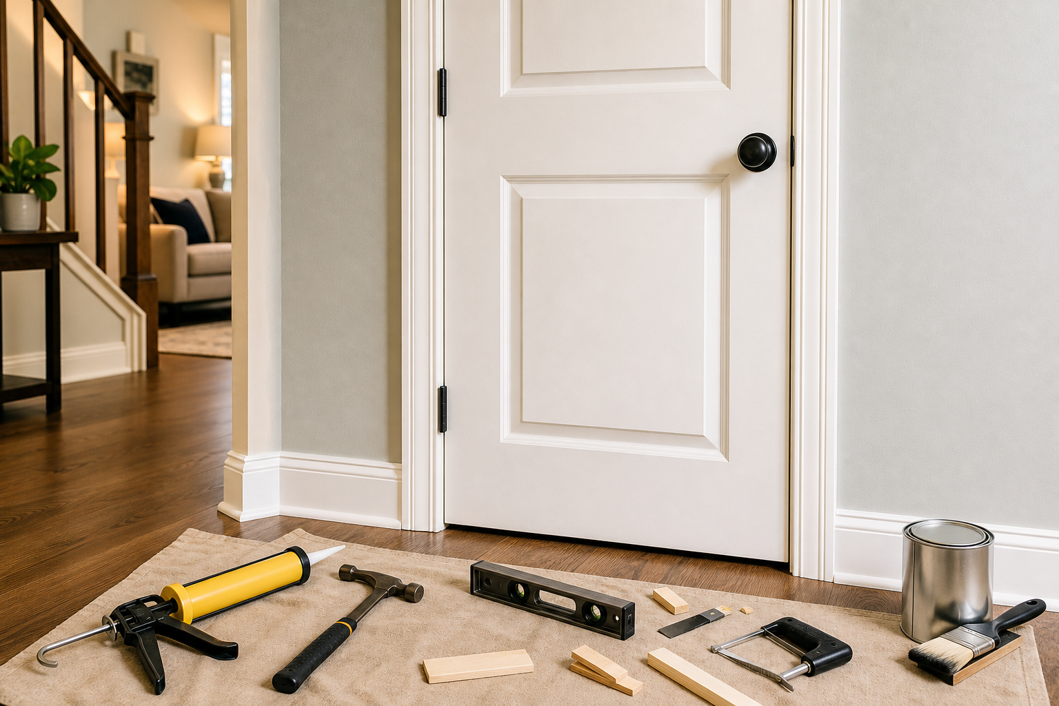 Finished door and trim repair