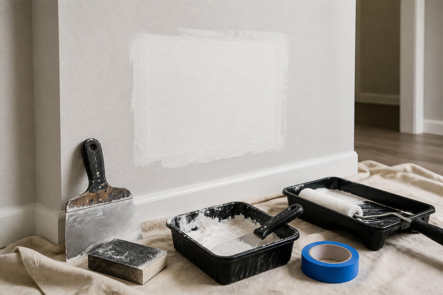 Drywall repair and paint touch-up tools